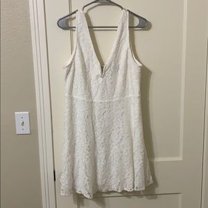 LuLus Declaring My Love White Lace Skater Dress